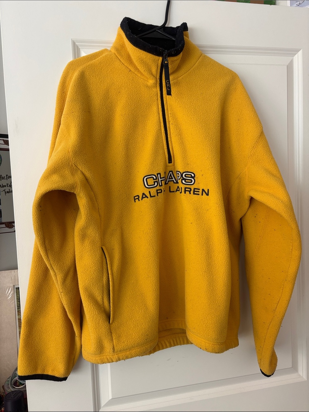 Chaps Men's Bright Yellow Half-Zip Fleece Pullover